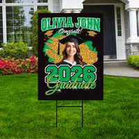 Personalized College Graduation Yard Sign 2026, College Logo Sign, Custom Graduate School College University Yard Sign with Metal H-Stake