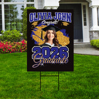 Personalized College Graduation Yard Sign 2026, College Logo Sign, Custom Graduate School College University Yard Sign with Metal H-Stake