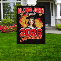 Personalized College Graduation Yard Sign 2026, College Logo Sign, Custom Graduate School College University Yard Sign with Metal H-Stake
