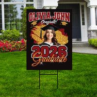 Personalized College Graduation Yard Sign 2026, College Logo Sign, Custom Graduate School College University Yard Sign with Metal H-Stake