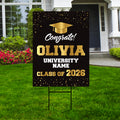 Personalized Graduation Yard Sign 2026 - Coroplast Grad Sign Class of 2026 Graduate Sign Custom Graduation 2026 Yard Sign with Metal H-Stake