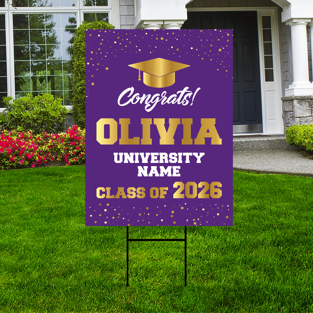 Graduation Store Signs Personalized Graduation Yard Sign 2026 - Coroplast Grad Sign Class of ...