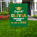 Personalized Graduation Yard Sign 2026 - Coroplast Grad Sign Class of 2026 Graduate Sign Custom Graduation 2026 Yard Sign with Metal H-Stake