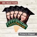 Custom Face Fans With Wooden Handle, Graduation Head, Grad Face Fans, Class of 2025 Head Fans, Graduation Faces on a Stick