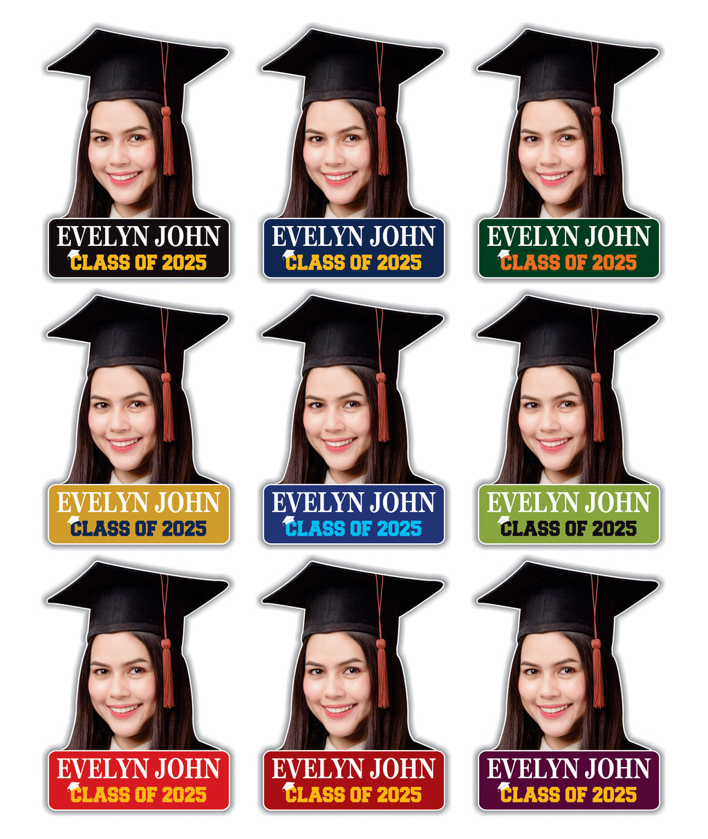 Custom Face Fans With Wooden Handle, Graduation Head, Grad Face Fans, Class of 2025 Head Fans, Graduation Faces on a Stick