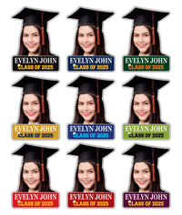 Custom Face Fans With Wooden Handle, Graduation Head, Grad Face Fans, Class of 2025 Head Fans, Graduation Faces on a Stick