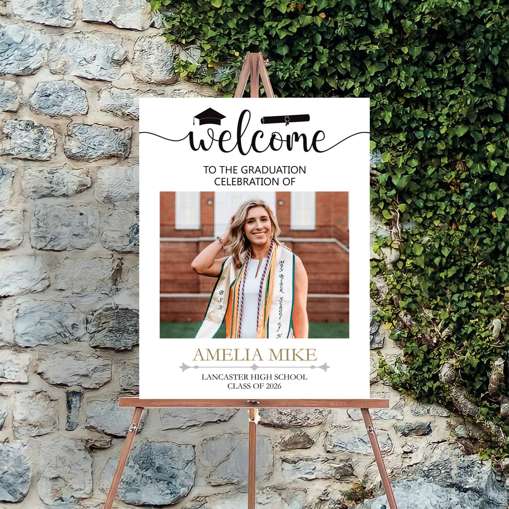 Graduation Class Sign Custom Graduation Foamboard Poster Sign Photo, Personalized Class of 2 ...