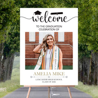 Custom Graduation Foamboard Poster Sign Photo, Personalized Class of 2026 Graduation Foamcore Welcome Sign, Graduate Celebration Sign Decor