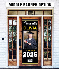Personalized Graduation Door Banner with Photo, Class of 2026 Vinyl Graduation Banner, Congrats Grad Custom Door Decoration Sign