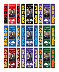 Personalized Graduation Door Banner with Photo, Class of 2026 Vinyl Graduation Banner, Congrats Grad Custom Door Decoration Sign