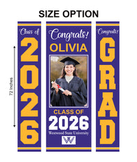Personalized Graduation Door Banner with Photo, Class of 2026 Vinyl Graduation Banner, Congrats Grad Custom Door Decoration Sign