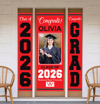 Personalized Graduation Door Banner with Photo, Class of 2026 Vinyl Graduation Banner, Congrats Grad Custom Door Decoration Sign
