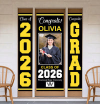 Personalized Graduation Door Banner with Photo, Class of 2026 Vinyl Graduation Banner, Congrats Grad Custom Door Decoration Sign
