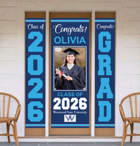 Personalized Graduation Door Banner with Photo, Class of 2026 Vinyl Graduation Banner, Congrats Grad Custom Door Decoration Sign