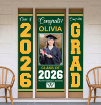 Personalized Graduation Door Banner with Photo, Class of 2026 Vinyl Graduation Banner, Congrats Grad Custom Door Decoration Sign