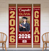 Personalized Graduation Door Banner with Photo, Class of 2026 Vinyl Graduation Banner, Congrats Grad Custom Door Decoration Sign