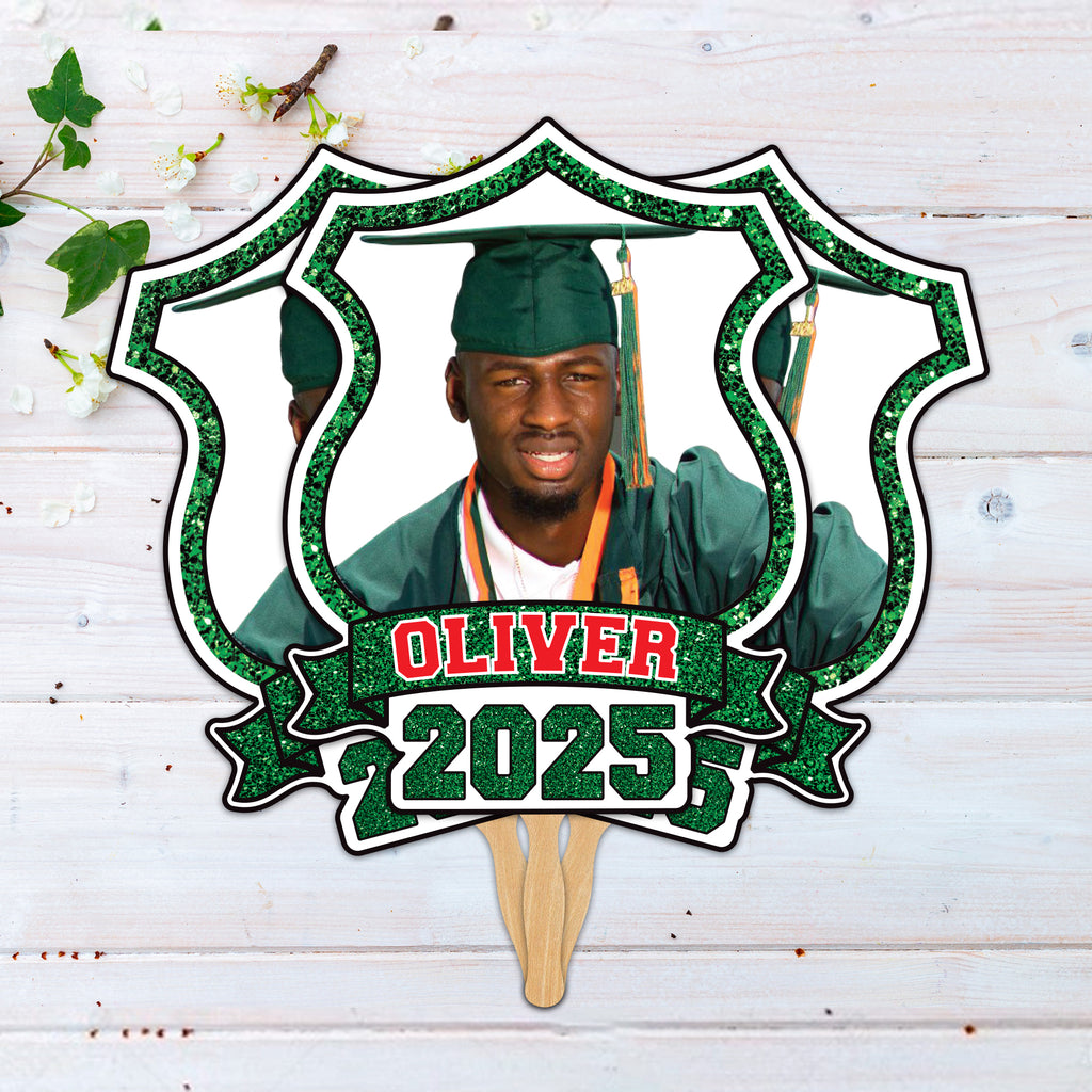 Custom Face Fans With Wooden Handle, Graduation Head, Grad Face Fans, Class of 2025 Head Fans, Graduation Faces on a Stick
