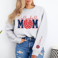Custom Volleyball Mom Sweatshirt, Player Name Sleeve Shirt, Personalized Team Spirit Crewneck, Volleyball Mom Shirt, Front Back Design