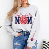Custom Volleyball Mom Sweatshirt, Player Name Sleeve Shirt, Personalized Team Spirit Crewneck, Volleyball Mom Shirt, Front Back Design