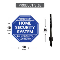2 Pack Protected by Home Security System Yard Sign with 16" Stake, Octagon Shape Rust-Free Aluminum Warning Sign, UV Protected Outdoor Sign