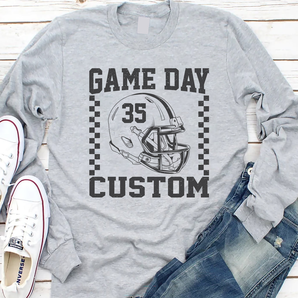 Game Day Custom Long Sleeve Shirt, Football Season Shirt, High School Football Tee