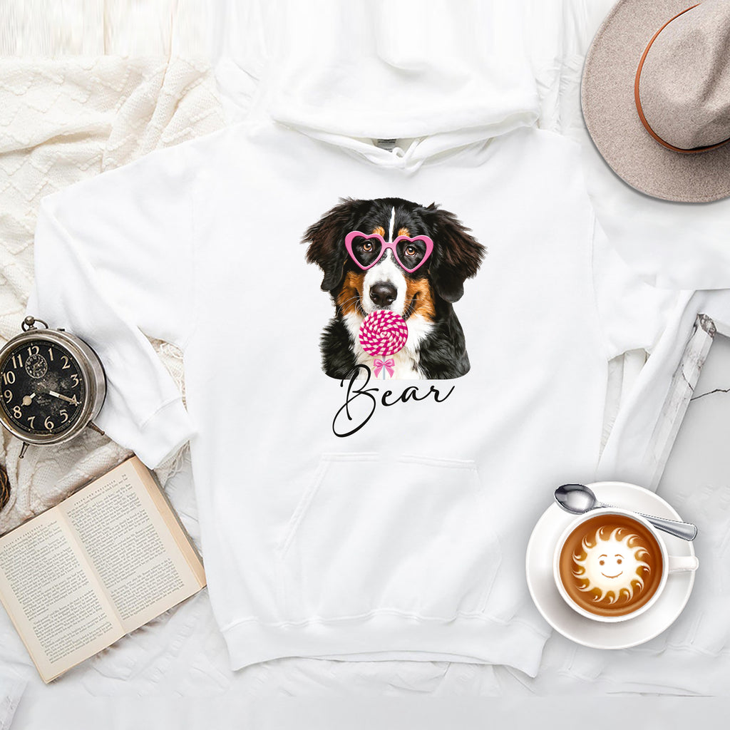 Personalized Dog Valentine Hoodie, Dog Owner Valentines Gift Hoodie
