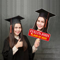 Custom Face Fans With Wooden Handle, Graduation Head, Grad Face Fans, Class of 2025 Head Fans, Graduation Faces on a Stick