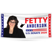 Fetty Anderson For West Virginia U.S. Senate Banner Sign, 13 oz Waterproof US Senate Election 2026 Vinyl Banner With Metal Grommets
