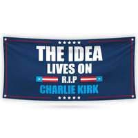 Charlie Kirk Is My Hero Banner Sign, Justice For Charlie Kirk Political Sign, A True Patriot Charlie Kirk Vinyl Banner with Metal Grommets