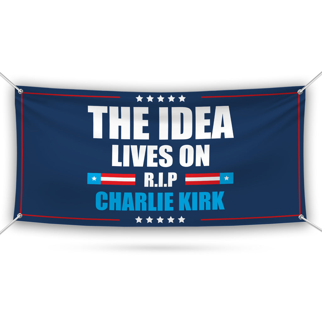 Charlie Kirk Is My Hero Banner Sign, Justice For Charlie Kirk Political Sign, A True Patriot Charlie Kirk Vinyl Banner with Metal Grommets