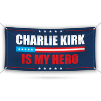 Charlie Kirk Banner Sign, Justice For Charlie Kirk Political Sign, A True Patriot Charlie Kirk Vinyl Banner with Metal Grommets