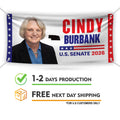 Cindy Burbank For Nebraska U.S. Senate Banner Sign, 13 oz Waterproof US Senate Election 2026, Republican Vinyl Banner With Metal Grommets