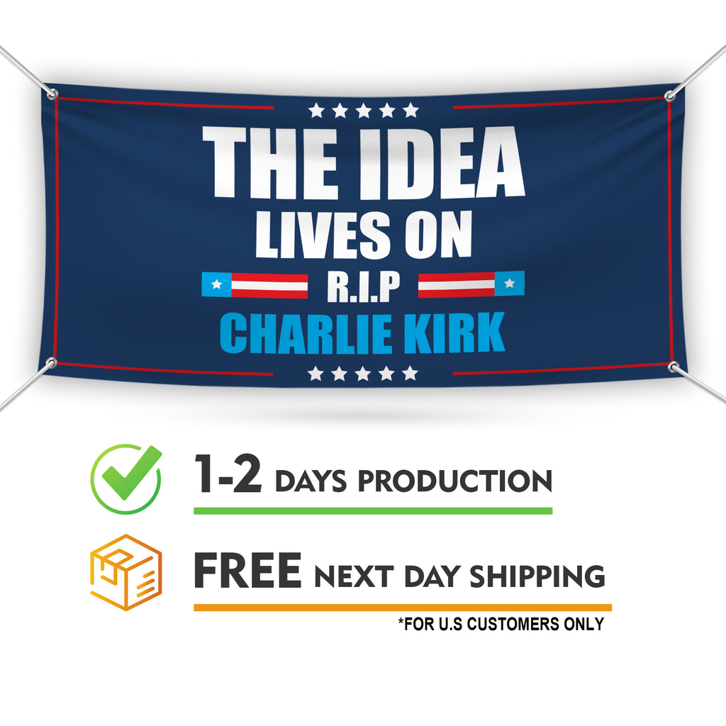 Charlie Kirk Is My Hero Banner Sign, Justice For Charlie Kirk Political Sign, A True Patriot Charlie Kirk Vinyl Banner with Metal Grommets