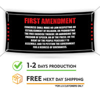 1st Amendment Free Speech Constitution Banner Sign, Political Sign, Reproductive Justice, Human Rights Vinyl Banner with Metal Grommets