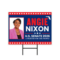 Angie Nixon For Florida Senate 2026 Yard Sign, Corrugated Plastic Senate Elections Race Red White & Blue Yard Sign with Metal H-Stake