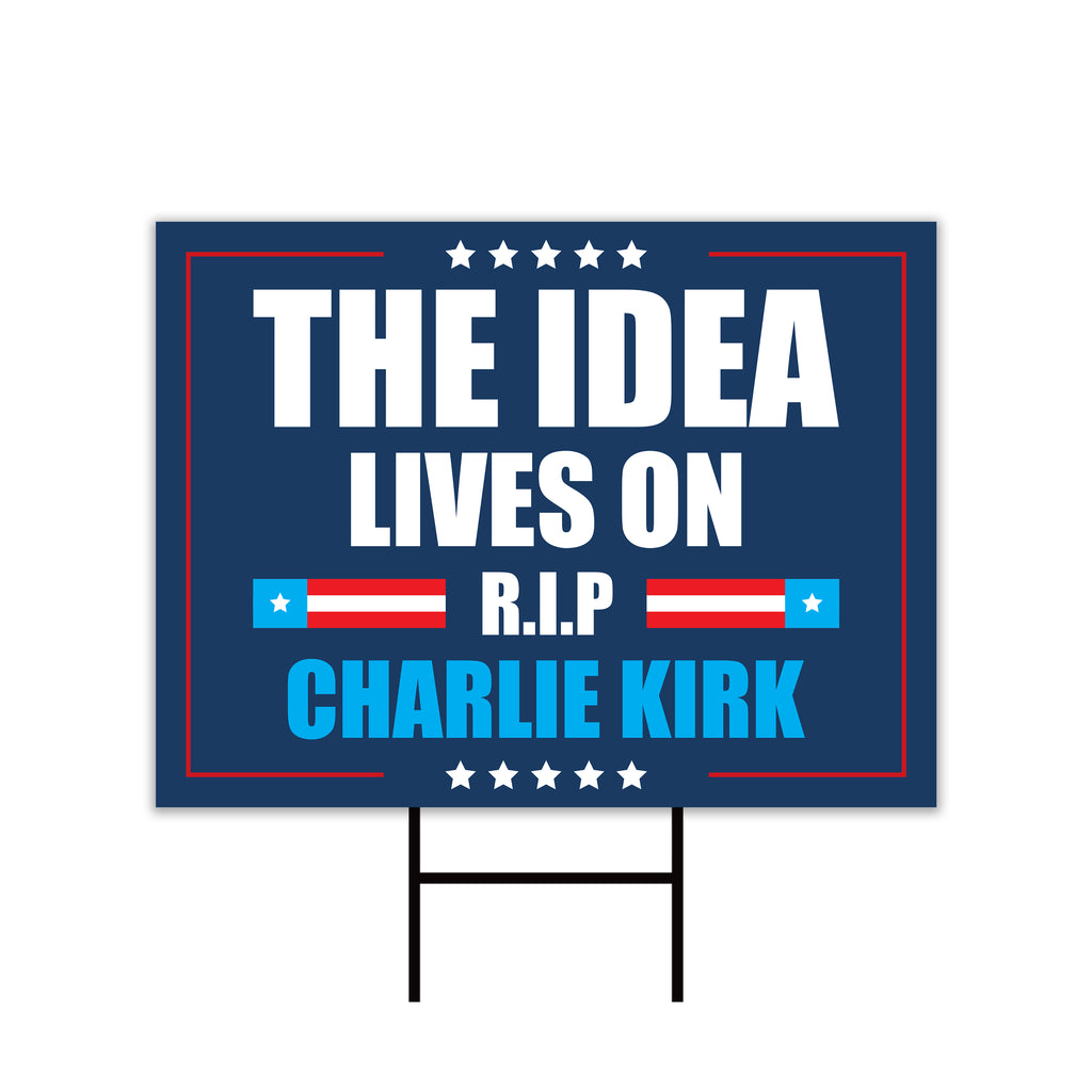 Justice for Charlie Yard Sign, A True Patriot Charlie Kirk Sign, Charlie Kirk Is My Hero Sign, Charlie Kirk Freedom Sign with Metal H-Stake
