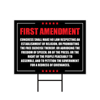 1st Amendment Free Speech Constitution Yard Sign, No Kings Protest Lawn Sign, Anti-Trump, Resist Fascism Sign with Metal H-Stake