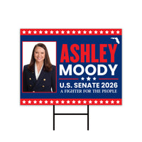 Ashley Moody For Florida Senate 2026 Yard Sign, Corrugated Plastic Senate Elections Race Red White & Blue Yard Sign with Metal H-Stake