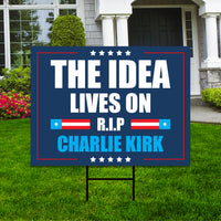 Justice for Charlie Yard Sign, A True Patriot Charlie Kirk Sign, Charlie Kirk Is My Hero Sign, Charlie Kirk Freedom Sign with Metal H-Stake