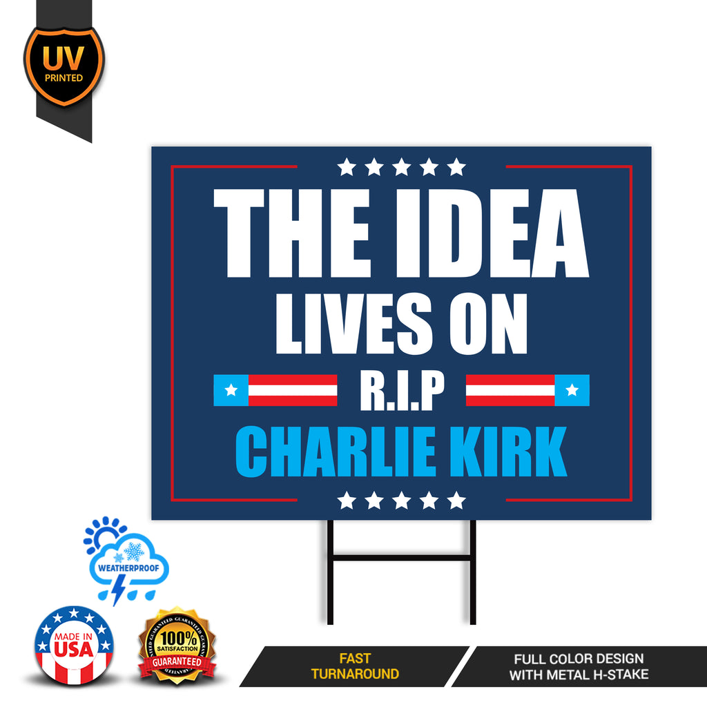 Justice for Charlie Yard Sign, A True Patriot Charlie Kirk Sign, Charlie Kirk Is My Hero Sign, Charlie Kirk Freedom Sign with Metal H-Stake