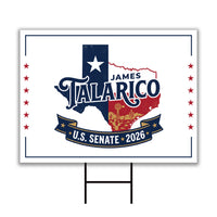 James Talarico For Texas Senate 2026 Yard Sign, Corrugated Plastic Senate Elections, Race Red White & Blue Yard Sign with Metal H-Stake
