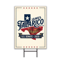 James Talarico For Texas Senate 2026 Yard Sign, Corrugated Plastic Senate Elections, Race Red White & Blue Yard Sign with Metal H-Stake