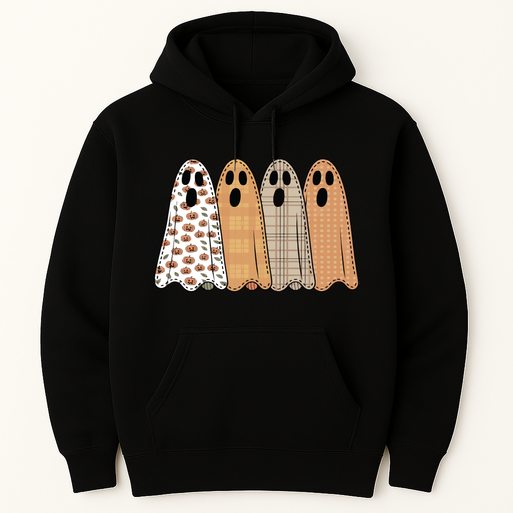 Preppy Floral Ghost Hoodie, Fall Ghost Tee
