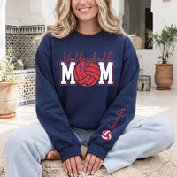 Custom Volleyball Mom Sweatshirt, Player Name Sleeve Shirt, Personalized Team Spirit Crewneck, Volleyball Mom Shirt, Front Back Design