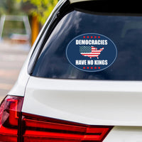 No Kings In America Magnet, Democracies Have No Kings Magnet, Anti-Trump, Resist Racism Car Magnet, Resist Fascism Vehicle Magnet, 6" x 4.5"