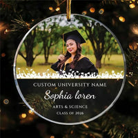 Personalized Graduation Ornament, Graduate Ceramic Keepsake, Class of 2026 Gift, Congrats Ornament, Graduation Cap Decor, Senior Gift Idea