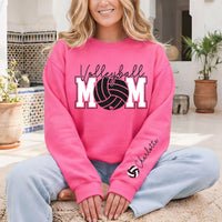 Custom Volleyball Mom Sweatshirt, Player Name Sleeve Shirt, Personalized Team Spirit Crewneck, Volleyball Mom Shirt, Front Back Design