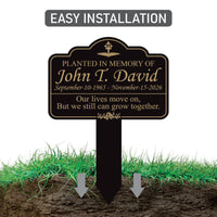 Planted in Memory Aluminum Yard Sign, Personalized Memorial Garden Stake, 10x14 Rust-Free Outdoor Grave Marker, Custom Name Memorial Sign