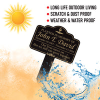 Planted in Memory Aluminum Yard Sign, Personalized Memorial Garden Stake, 10x14 Rust-Free Outdoor Grave Marker, Custom Name Memorial Sign