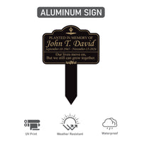 Planted in Memory Aluminum Yard Sign, Personalized Memorial Garden Stake, 10x14 Rust-Free Outdoor Grave Marker, Custom Name Memorial Sign